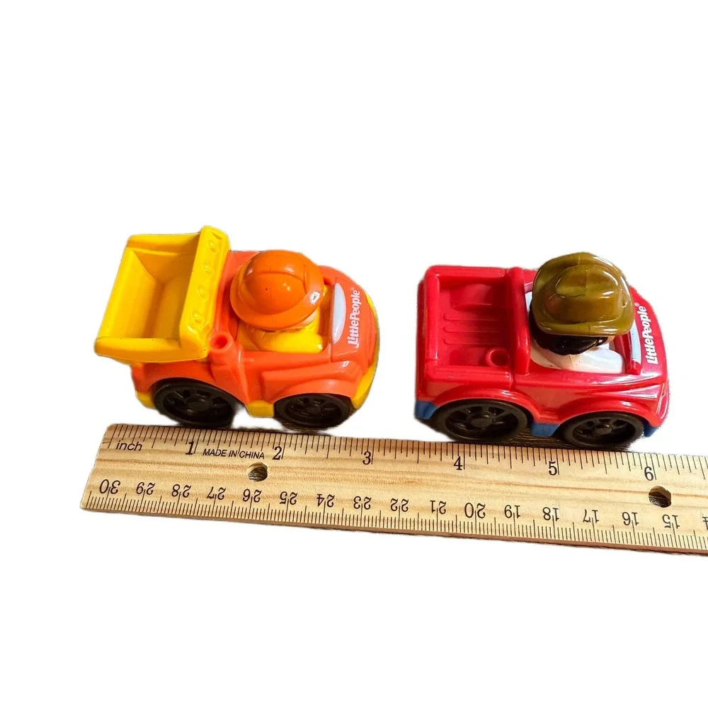 Fisher Price Little People Wheelies Dump Truck and Red Pickup Truck Set of 2